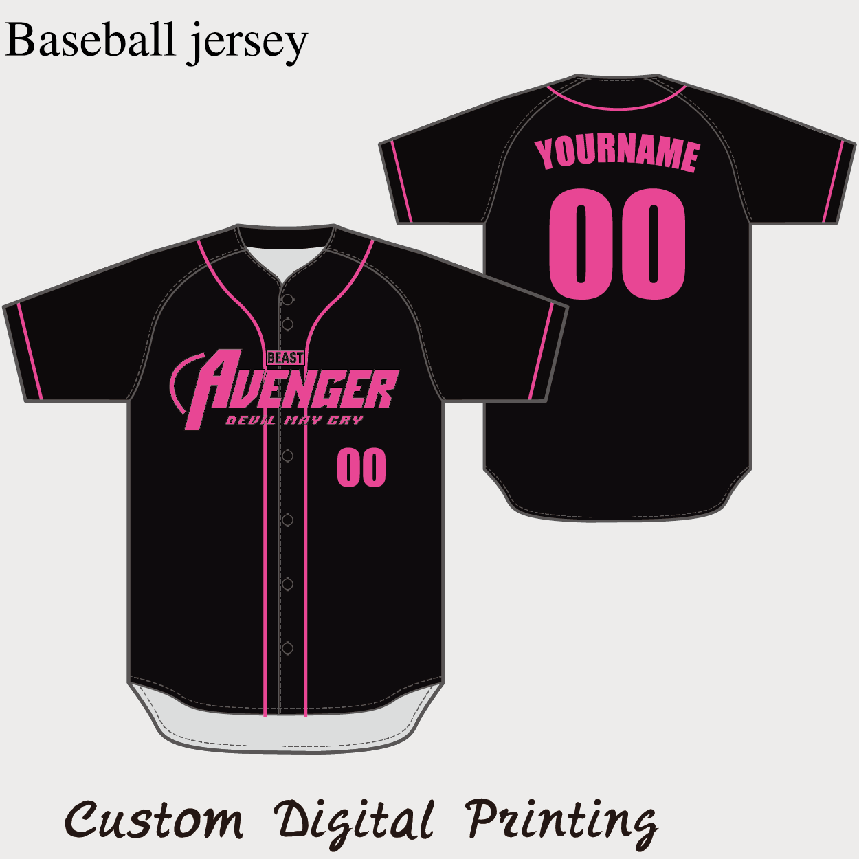 CUSTOM BASEBALL JERSEY CUSTOM DIGITAL PRINTING&EMBROIDERY JERSEY